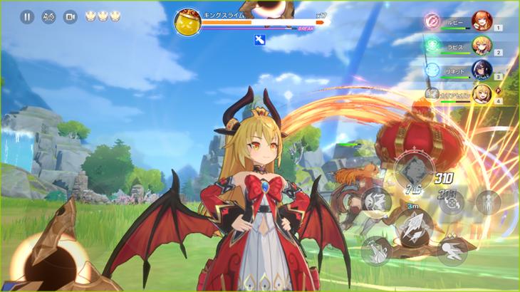 アビスディアのバトルを背景にしたキャラクター画像